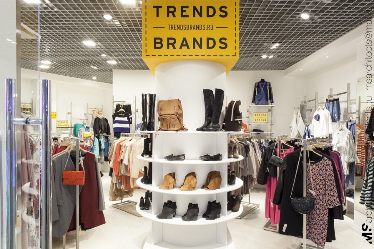 Дизайн интерьера магазина Trends&Brands в ТЦ "Рио" на Ленинском проспекте