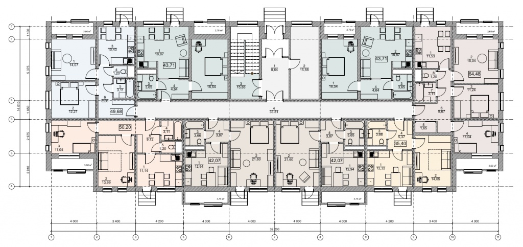 Планировка многоквартирного жилого дома, MS Architects, 2019г.